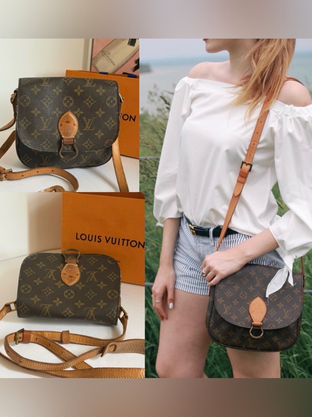 Louis Vuitton Saint Cloud MM Monogram Crossbody Bag Vintage Authentic 🌟